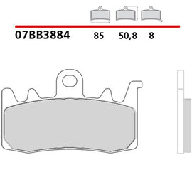 BREMBO - GENUINE COMPOUND PAD 07BB3884 Front 