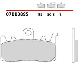 BREMBO - GENUINE COMPOUND PAD 07BB3895 Front 