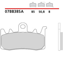 Carica l&#39;immagine nel visualizzatore Galleria, BREMBO - PASTIGLIA MESCOLA SA 07BB38SA Anteriore