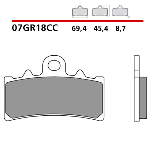 BREMBO - PASTIGLIA MESCOLA CC 07GR18CC Anteriore