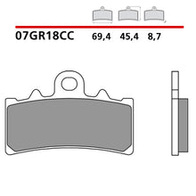 Carica l&#39;immagine nel visualizzatore Galleria, BREMBO - PASTIGLIA MESCOLA CC 07GR18CC Anteriore