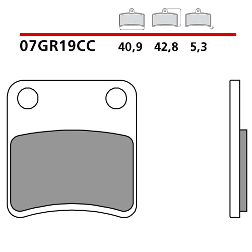 BREMBO - PASTIGLIA MESCOLA CC 07HO3607 Posteriore