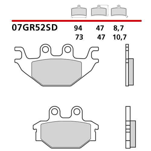 BREMBO - PASTIGLIA MESCOLA SD 07GR52SD Posteriore