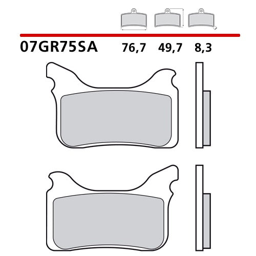 BREMBO - PASTIGLIA MESCOLA SA 07GR75SA Anteriore