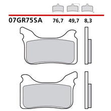 Carica l&#39;immagine nel visualizzatore Galleria, BREMBO - PASTIGLIA MESCOLA SA 07GR75SA Anteriore