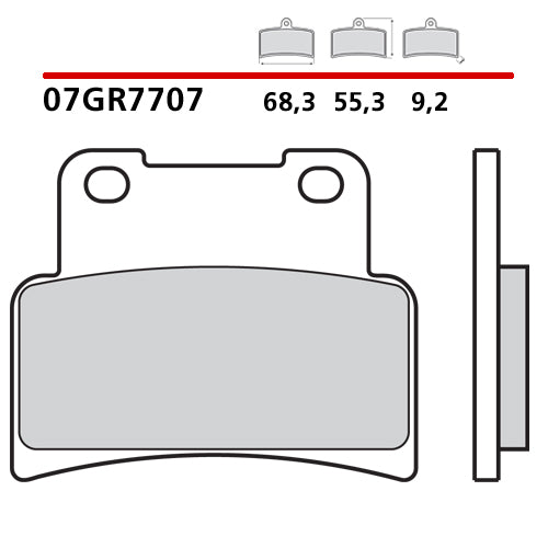 BREMBO - PASTIGLIA MESCOLA CC 07GR7707 Anteriore