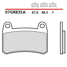 Carica l&#39;immagine nel visualizzatore Galleria, BREMBO - PASTIGLIA MESCOLA SA 07GR83SA Anteriore