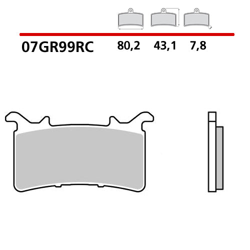 BREMBO - PASTIGLIA MESCOLA RC 07GR99RC Anteriore