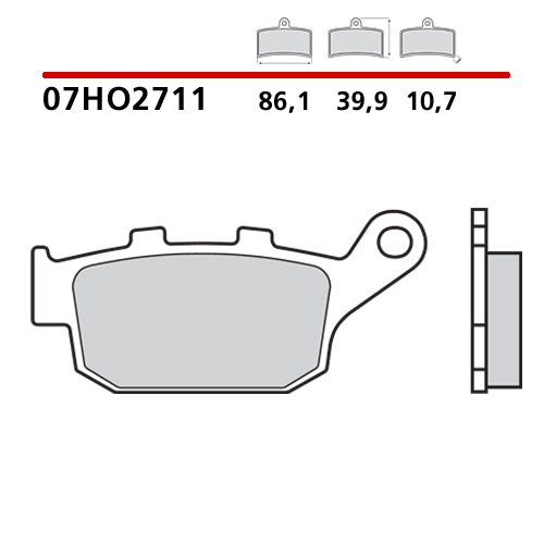 BREMBO - PASTIGLIA MESCOLA CC 07HO2711 Posteriore