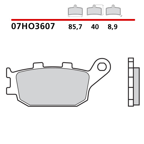 BREMBO - PASTIGLIA MESCOLA CC 07HO3607 Posteriore