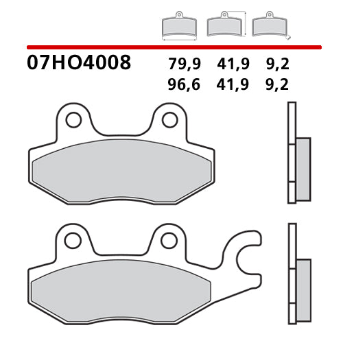 BREMBO - PASTIGLIA MESCOLA CC 07HO4008 Anteriore