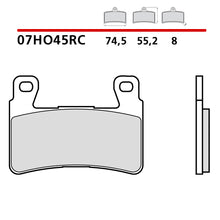 Carica l&#39;immagine nel visualizzatore Galleria, BREMBO - PASTIGLIA MESCOLA RC 07HO45RC Anteriore