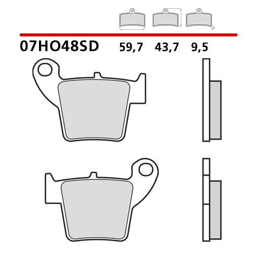 BREMBO - PASTIGLIA MESCOLA SD 07HO48SD Posteriore