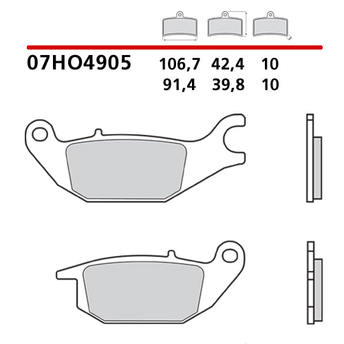 BREMBO - PASTIGLIA MESCOLA CC 07HO4905 Posteriore