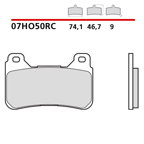 BREMBO - PASTIGLIA MESCOLA RC 07HO50RC Anteriore