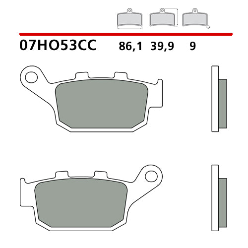 BREMBO - PASTIGLIA MESCOLA CC 07HO53CC Posteriore