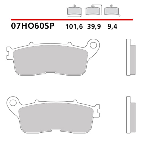 BREMBO - PASTIGLIA MESCOLA SP 07HO60SP Posteriore