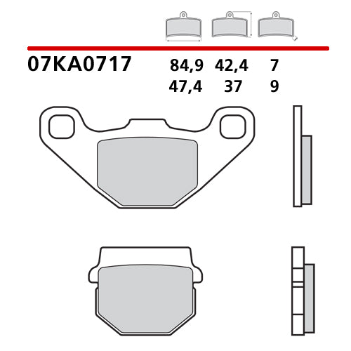 BREMBO - PASTIGLIA MESCOLA CC 07KA0717 Posteriore