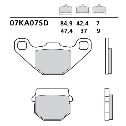 BREMBO - PASTIGLIA MESCOLA SD 07KA07SD Posteriore