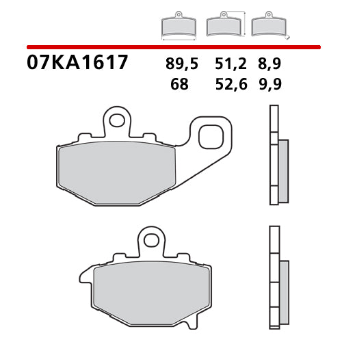 BREMBO - PASTIGLIA MESCOLA CC 07KA1617 Posteriore