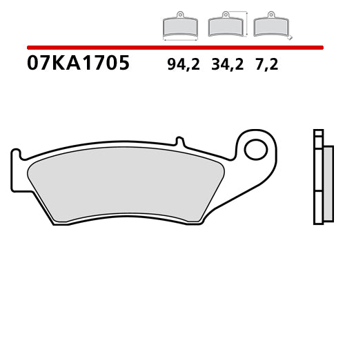 BREMBO - PASTIGLIA MESCOLA CC 07KA1705 Anteriore