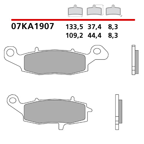 BREMBO - PASTIGLIA MESCOLA CC 07KA1907 Anteriore