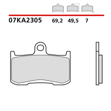 Carica l&#39;immagine nel visualizzatore Galleria, BREMBO - PASTIGLIA MESCOLA CC 07KA2305 Anteriore