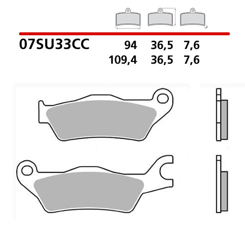 BREMBO - PASTIGLIA MESCOLA CC 07SU33CC Anteriore