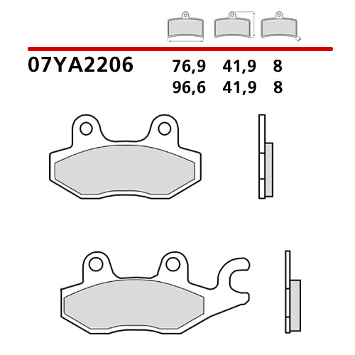 BREMBO - PASTIGLIA MESCOLA CC 07YA2206 Posteriore