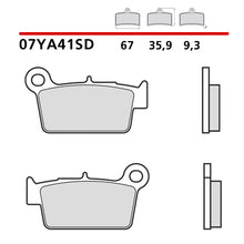 Carica l&#39;immagine nel visualizzatore di Gallery, BREMBO - PASTIGLIA MESCOLA SD 07YA41SD Posteriore