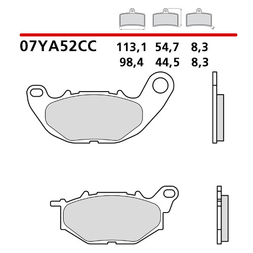 BREMBO - PASTIGLIA MESCOLA CC 07YA52CC Anteriore