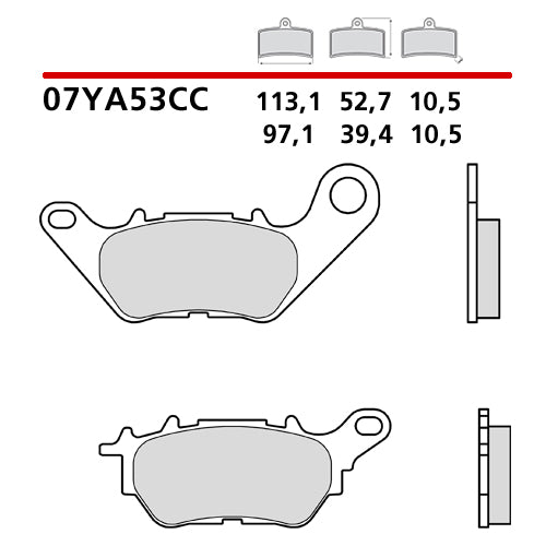 BREMBO - PASTIGLIA MESCOLA CC 07YA53CC Posteriore