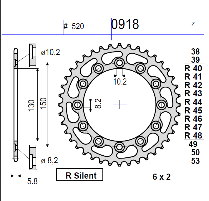 KIT TRASMISSIONE TROFEO YAMAHA Cod. 2557231648