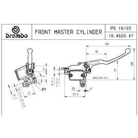 BREMBO - POMPA FRENO BREMBO ANTERIORE ASSIALE 10462047