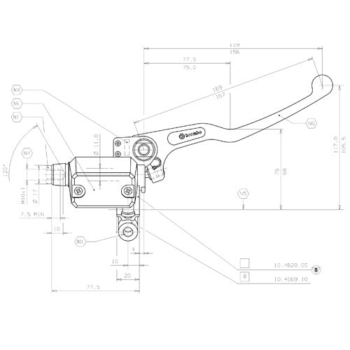 BREMBO - POMPA FRENO BREMBO ANTERIORE ASSIALE 10462082