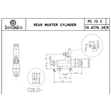 Carica l&#39;immagine nel visualizzatore Galleria, BREMBO - POMPA FRENO BREMBO POSTERIORE 10477634