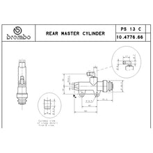Carica l&#39;immagine nel visualizzatore Galleria, BREMBO - POMPA FRENO BREMBO POSTERIORE 10477666