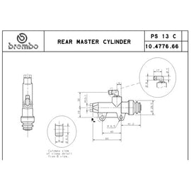 BREMBO - BREMBO REAR BRAKE MASTER CYLINDER 10477666 
