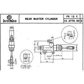BREMBO - BREMBO REAR BRAKE MASTER CYLINDER 10477680 