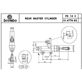BREMBO - BREMBO REAR BRAKE MASTER CYLINDER 10477683 