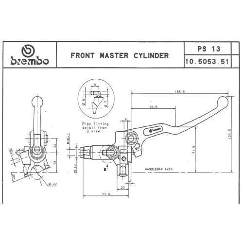 BREMBO - POMPA FRENO BREMBO ANTERIORE ASSIALE 10505351