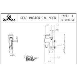 BREMBO - BREMBO REAR BRAKE MASTER CYLINDER 10850560 