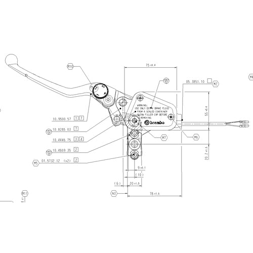 BREMBO - POMPA FRIZIONE BREMBO ASSIALE 10978530