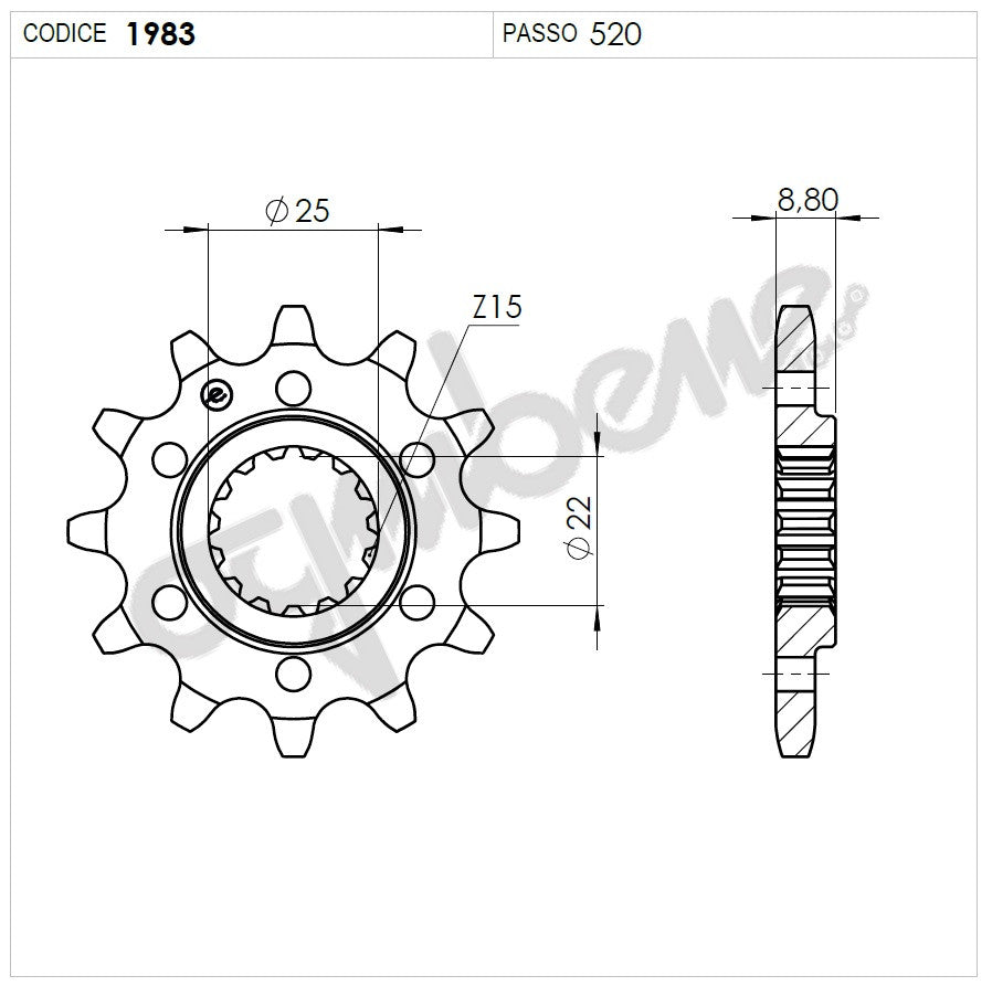 KIT TRASMISSIONE TROFEO HUSQVARNA Cod. 256155000