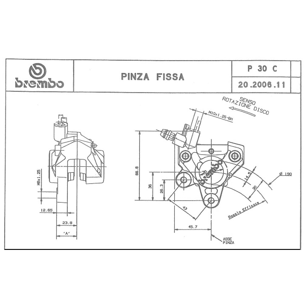 BREMBO - PINZA FISSA BREMBO 20200611