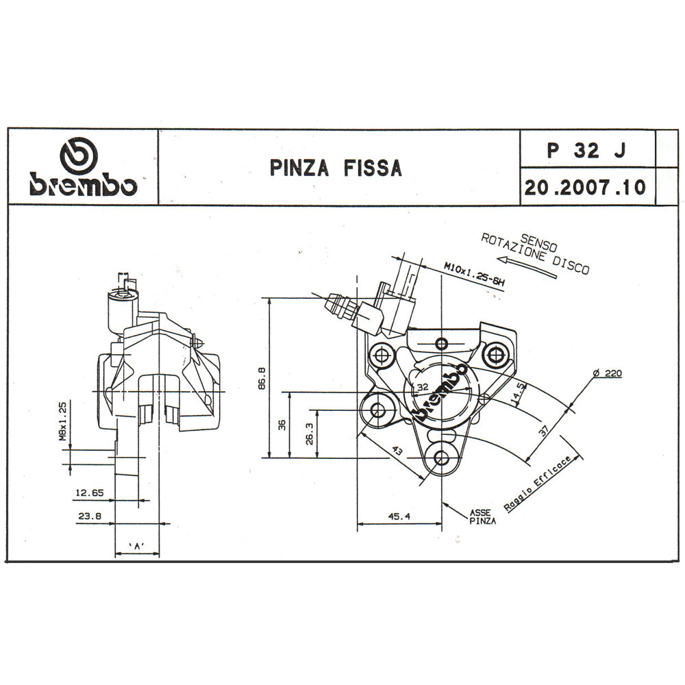 BREMBO - PINZA FISSA BREMBO 20200710