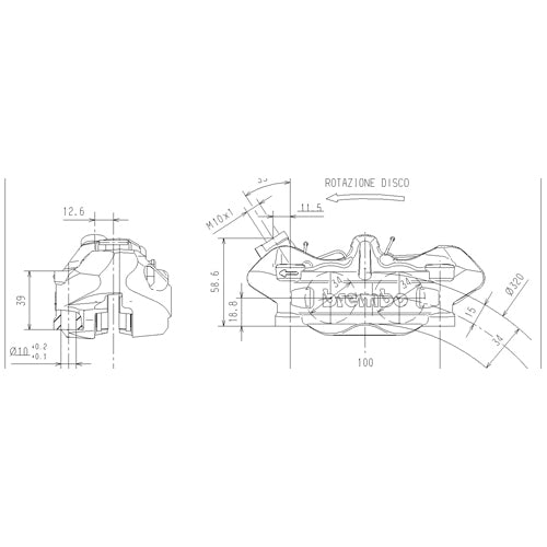 BREMBO - PINZA RADIALE ANTERIORE BREMBO 20834311