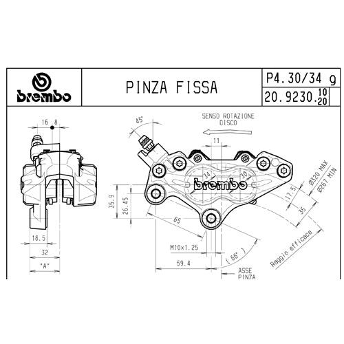 BREMBO - PINZA FISSA ANTERIORE BREMBO 20923020