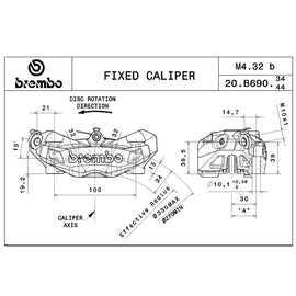 BREMBO - BREMBO 20B69044 FRONT RADIAL CALIPER 