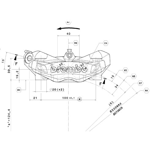 BREMBO - PINZA RADIALE ANTERIORE BREMBO 20B69084